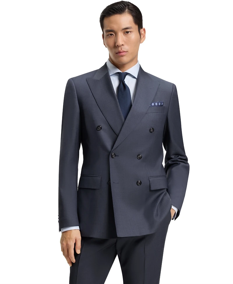 Boss by Hugo Boss Men's Two-Piece Slim-Fit Patterned Virgin Wool Suit