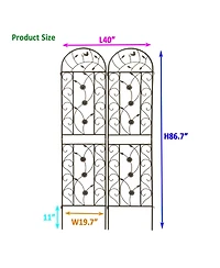 Streamdale Furniture 2 Pack Metal Garden Trellis 86.7" Climbing Plant Support