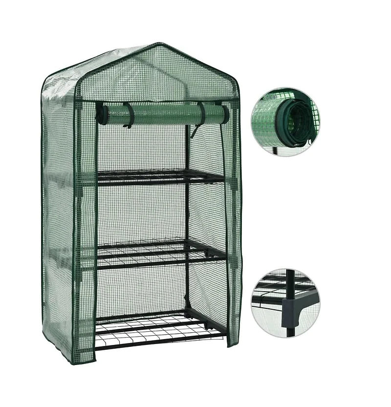 3-Tier Mini Greenhouse 27.2"x19.3"x49.2"