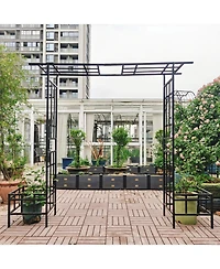 Streamdale Furniture Metal Garden Arch Adjustable Width Black