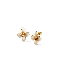 Retro Chic Iris Blossom Stud Earrings