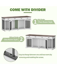 Homsee Dog Kennel Furniture with 4-Drawers and Dividers, Dog Cage Crates