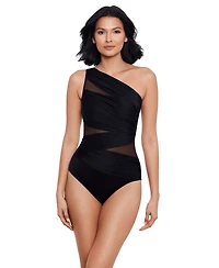Miraclesuit Network Jena One-Shoulder Allover-Slimming One-Piece Swimsuit
