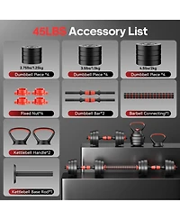 Sugift 45LB 4-in-1 Adjustable Dumbbell Set