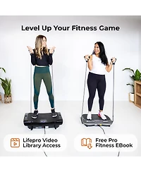 LifePro Vibration Plate – Whole Body Workout Fitness Platform with Loop Bands for Home Training & Exercise Routine