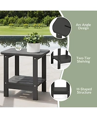 WestinTrends 2-Tier Outdoor Hdpe Modern Adirondack Square Patio Side Table