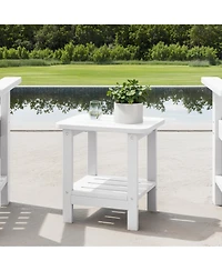 WestinTrends 2-Tier Outdoor Hdpe Modern Adirondack Square Patio Side Table