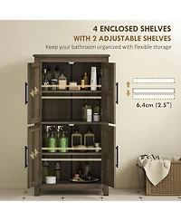 Homcom Bathroom Floor Cabinet, Farmhouse Bathroom Cabinet with Doors,