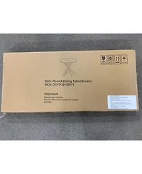 Casainc 31.5 Inch Round Dining Table with Black Metal Legs