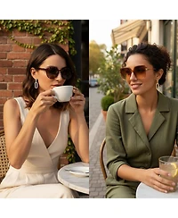 Bling Jewelry Modern Set of 2 Geometric Vertical U Rectangle Micro Pave Cz Dangling Chain Link Paperclip Earrings Gold Plated