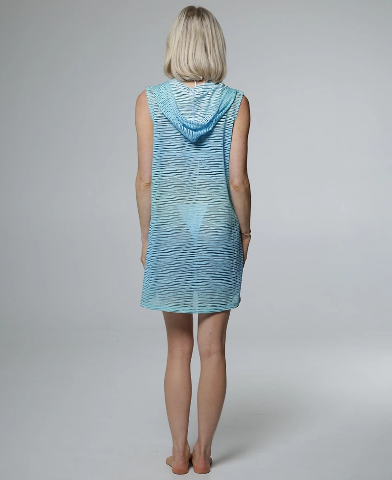 J Valdi Women's Sleeveless Full-Zip Swim Hoodie