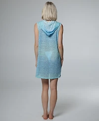 J Valdi Women's Sleeveless Full-Zip Swim Hoodie