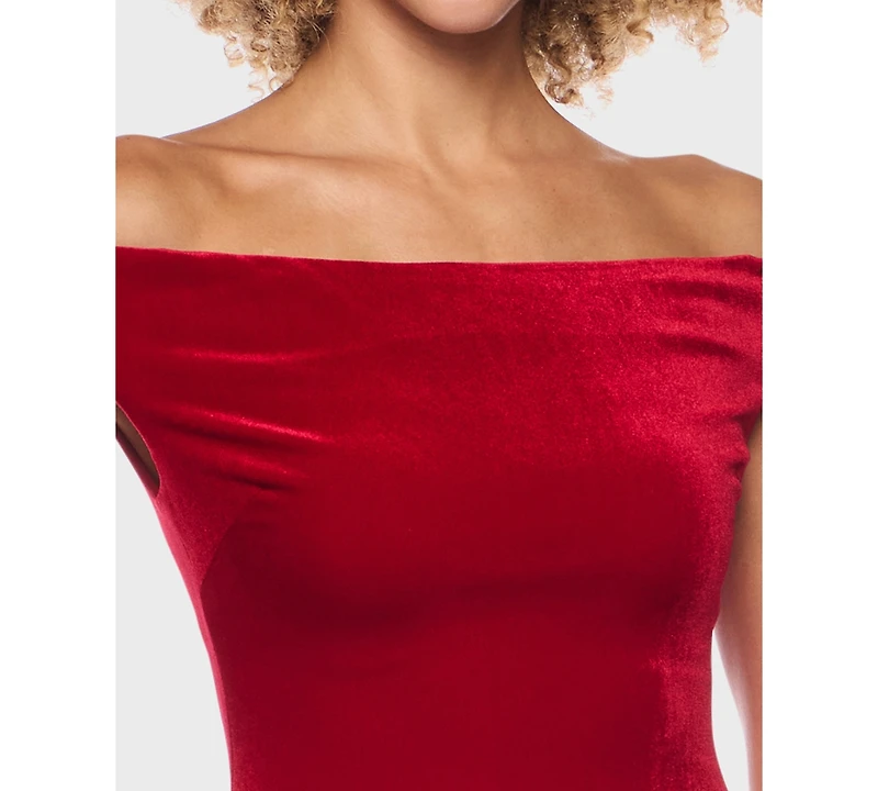 B Darlin Juniors' Off-The-Shoulder Midi Dress