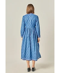 English Factory Women's Stripe Trim Maxi Dress