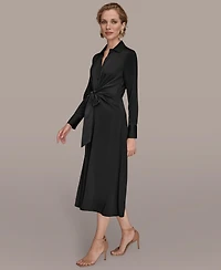 Donna Karan New York Women's Tie Front Shirt Dress