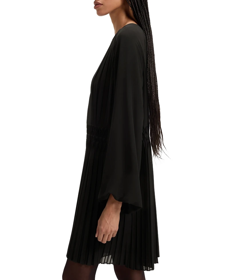 Boss by Hugo Women's Smocked Waistband Plisse Dress