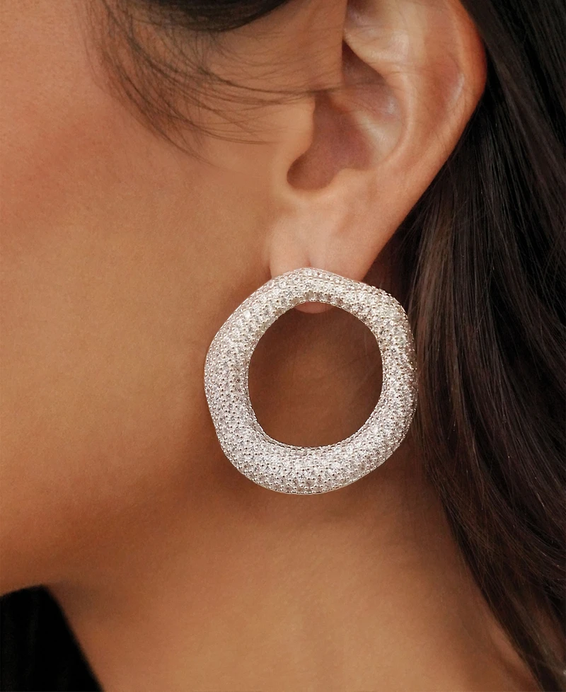 Ettika Open Circle Pave Earrings