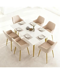 Streamdale Furniture Streamdale Velvet Dining Chair Set (2-Piece) - Beige