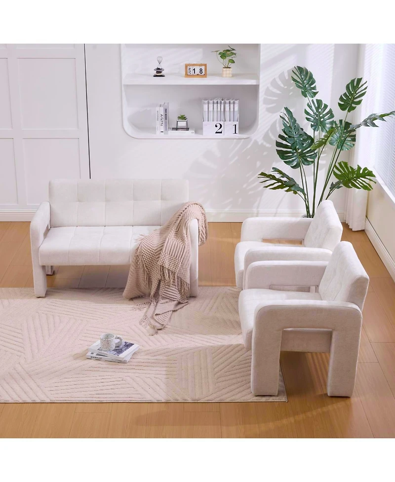 Streamdale Furniture Nordic Modern Double Armchair Sofa for Living Room & Bedroom