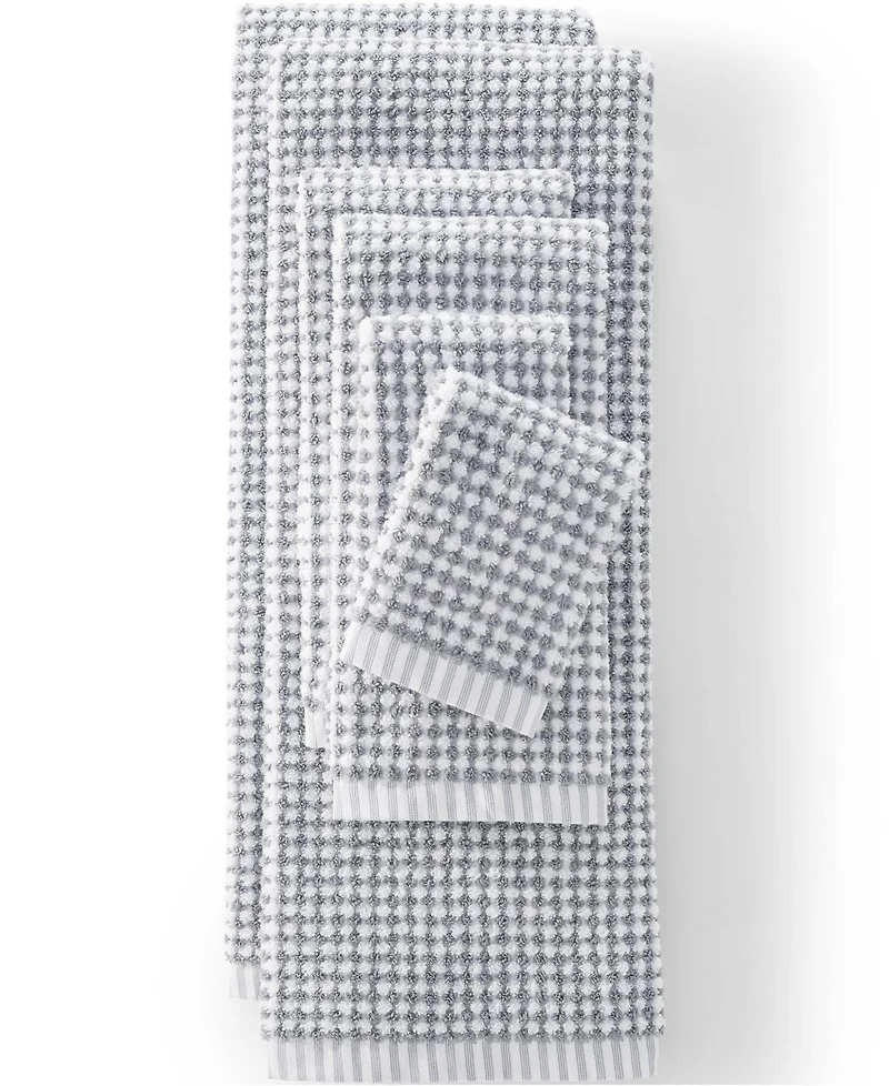 Lands' End Quick-Dry Cotton Textured Gingham Bath Towel