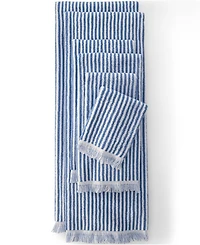 Lands' End Cotton Yarn-dyed Stripe 2-Piece Washcloth Set