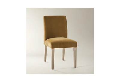 Stria Dining Chair Set of 2 – Upholstered Soft Chenille with Solid Oak Legs