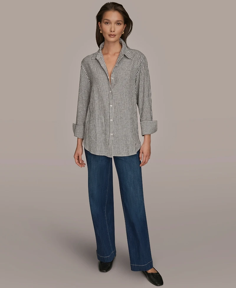 Donna Karan Weekend Women's Long-Sleeve Button-Down Shirt