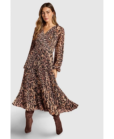 Coast Women's Long Sleeve Chiffon Wrap Midi Dress