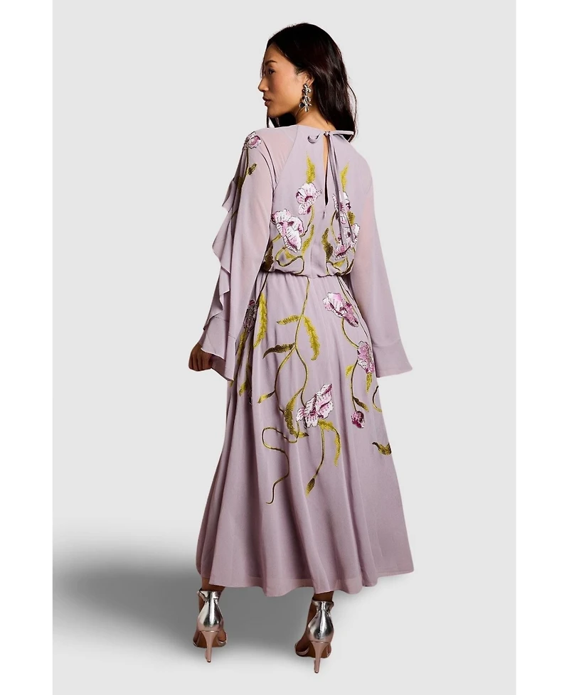 Coast Women's Embroidered Tiered Chiffon Midi Dress