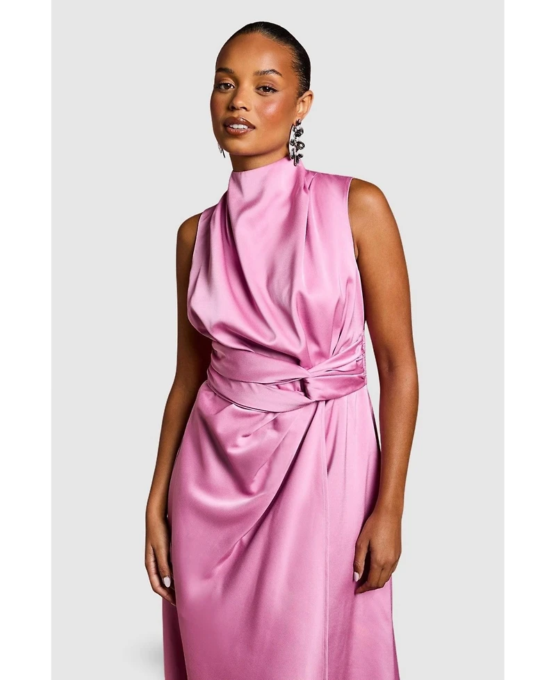 Coast Women's Satin Midi Dress With Twist Waist
