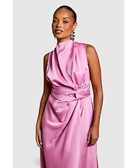 Coast Women's Satin Midi Dress With Twist Waist