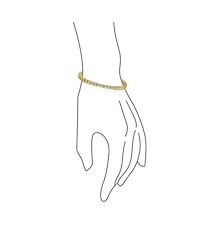 Bling Jewelry Round Cz Tennis Bracelet & Solitaire Stud Earrings Jewelry Set GoldPlated Sterling Silver