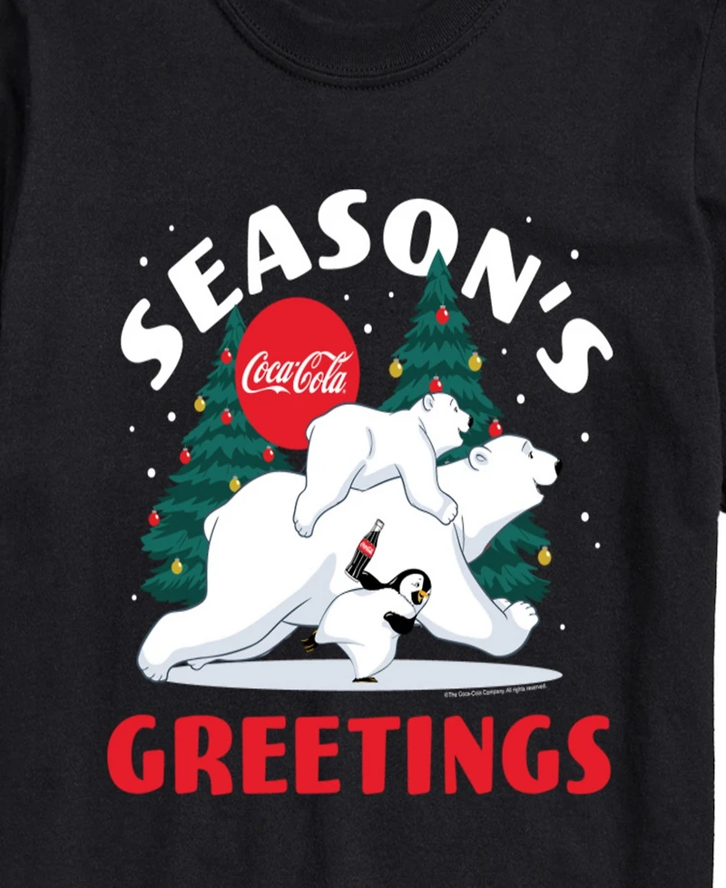 Airwaves Men's Coca-Cola Seasons Greetings Polar Bears Short-Sleeve Graphic T-Shirt