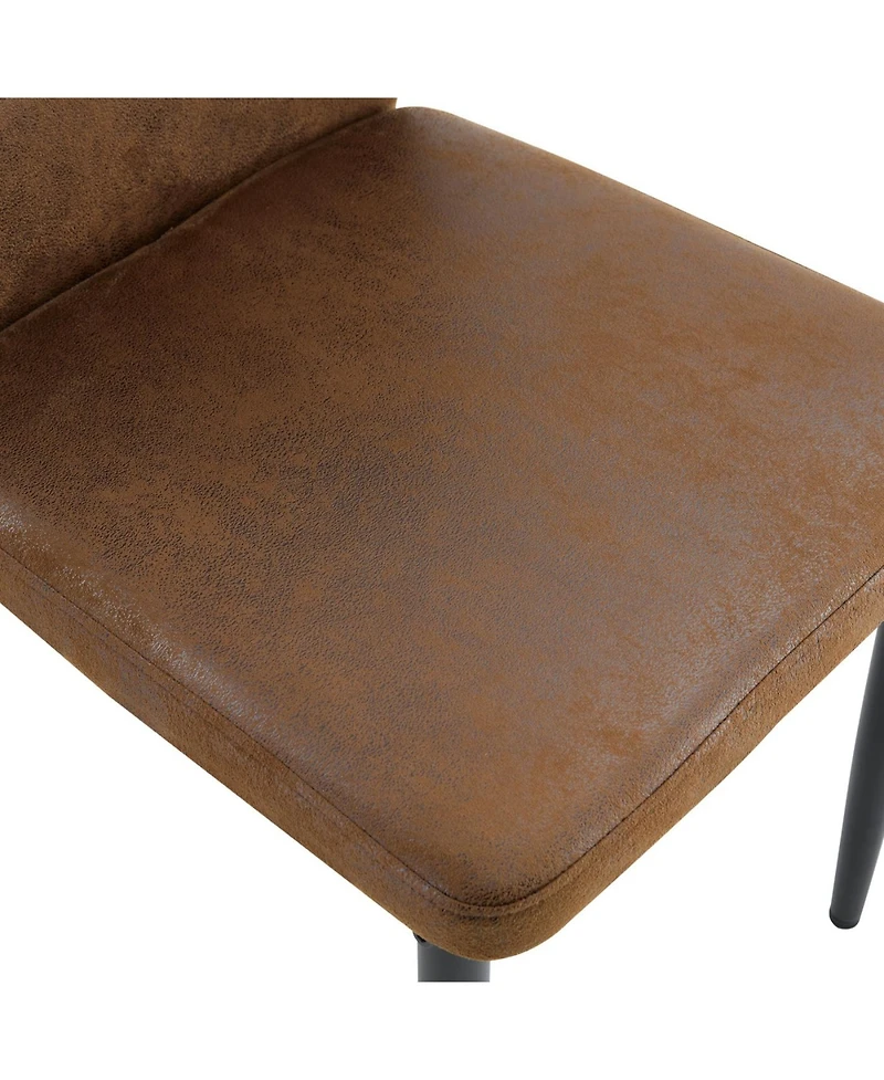 Streamdale Set of 6 Brown/Black Dining Chairs with Shell Pattern, 37" High.