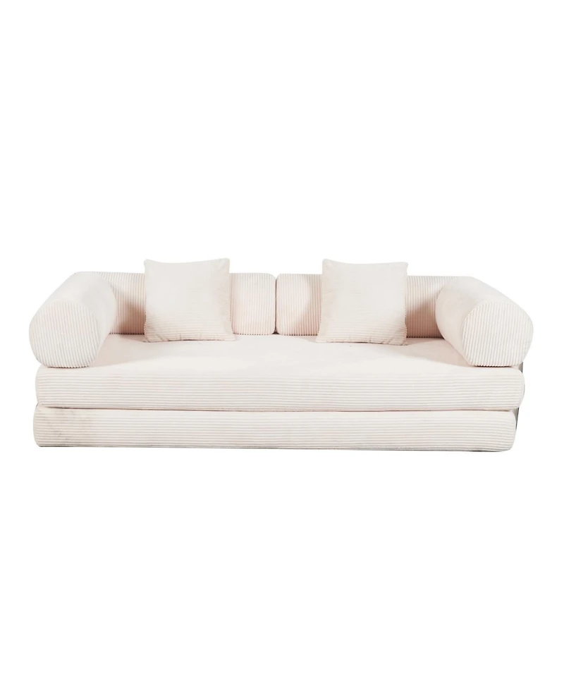 Streamdale Furniture Streamdale Cream color sofa for living room, apartment, bedroom, and compact room