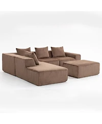 Streamdale Furniture Streamdale Exquisite Full Foam Compressed Sofa - Premium Modular Sectional, Warm Brown