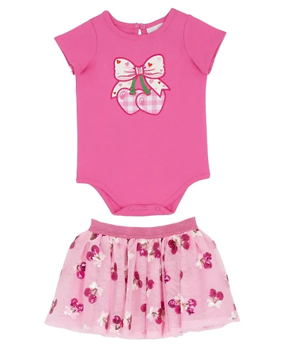 Rare Editions Baby Girls' Short-Sleeve Bodysuit and Tutu Skirt, 2-Piece Set