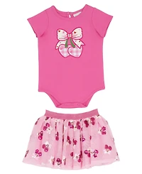 Rare Editions Baby Girls' Short-Sleeve Bodysuit and Tutu Skirt, 2-Piece Set