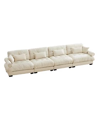 Streamdale Super Comfort Oversized Modular Velvet Sectional Sofa Couch with Ottoman