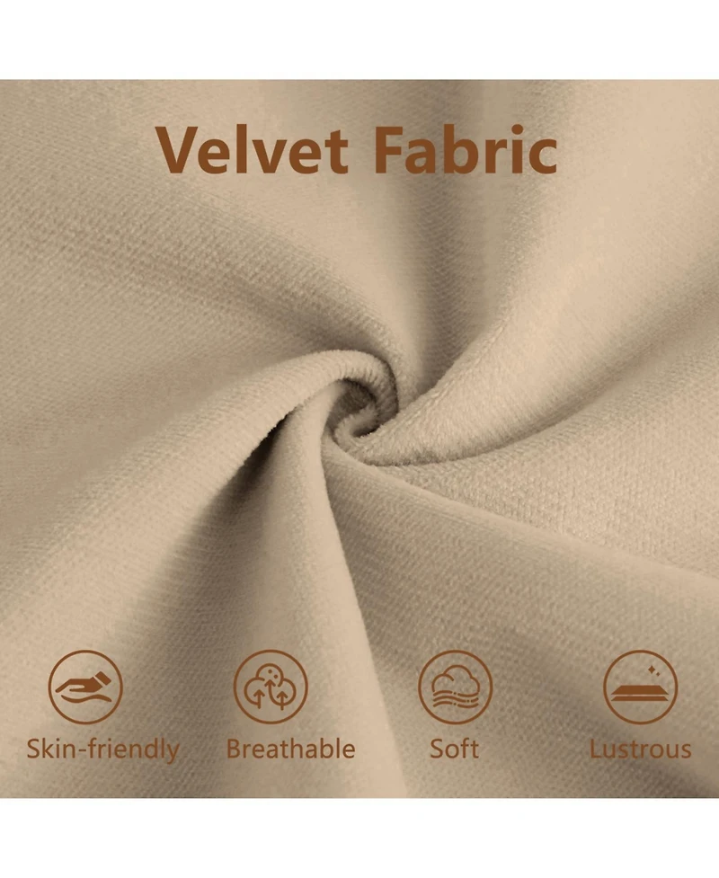 Streamdale Camel Velvet Two-Seater Sofa with Pillows