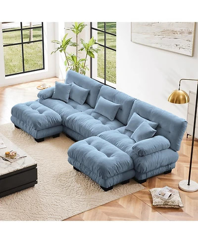 Streamdale Furniture Streamdale Luxury Modular Sectional Sofa - Oversized U Shaped Cloud Couch with Ottomans