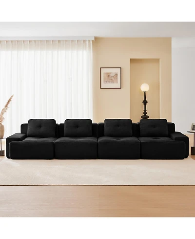 Streamdale Furniture Modern Modular Corduroy Sectional Sofa, 4-Seater Couch,