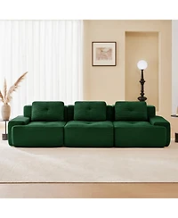 Streamdale Furniture Streamdale Modern Modular Sectional Sofa, Corduroy Fabric, Oversized 3-Seater Couch, Green