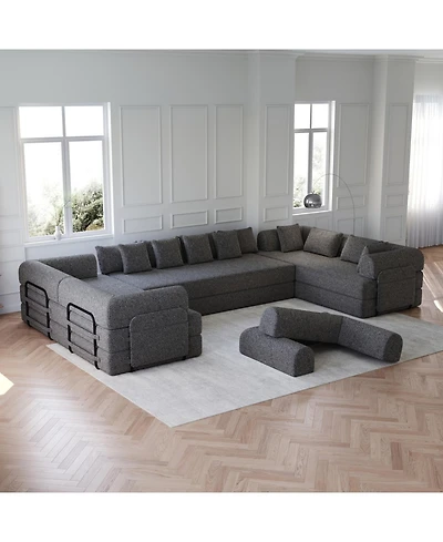 Streamdale Furniture Streamdale Convertible Sleeper Sofa Bed with Pillow, Chenille Folding Mattress Couch