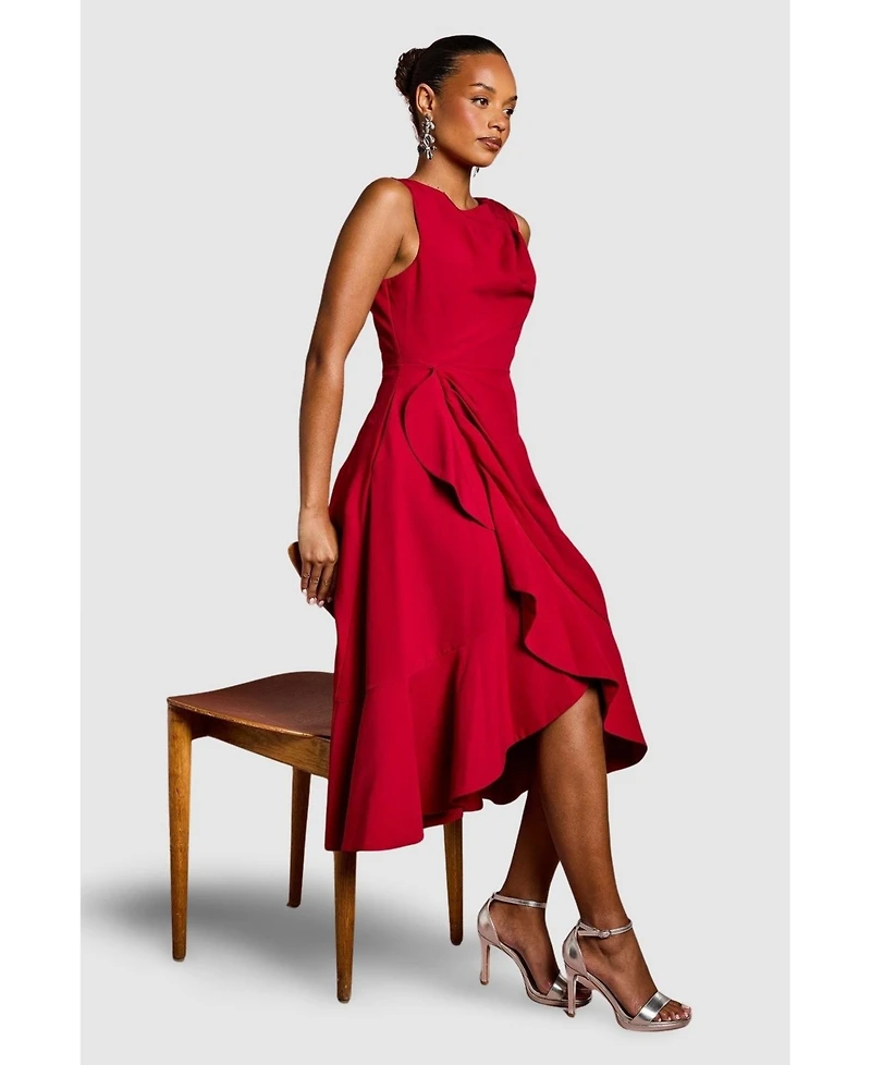 Coast Women's Crepe Ruffle Low Back Dress