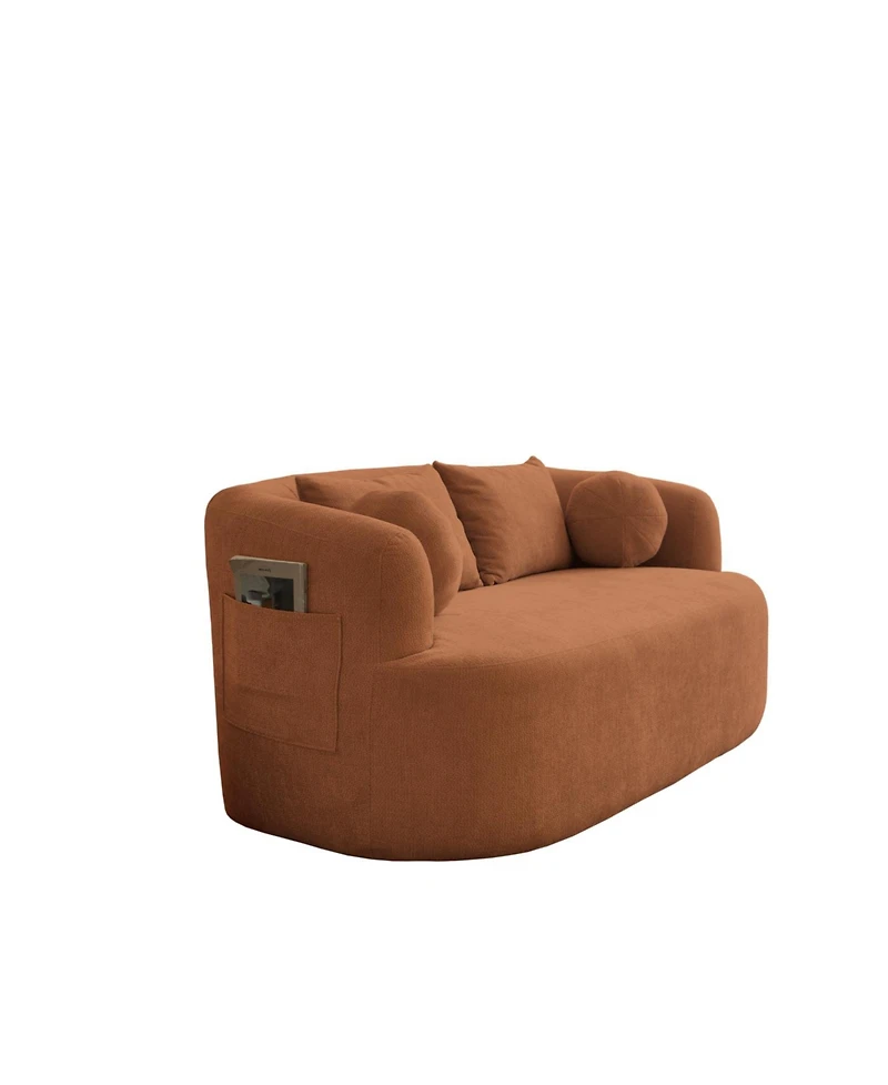Streamdale Furniture Sofa-in-a-Box Orange Memory Foam 2-Seater Couch, No Installation, Easy Transport