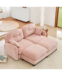 Streamdale Furniture Cloud Sectional Couch, Premium Chenille, Tufted, High-Density Foam, Pink