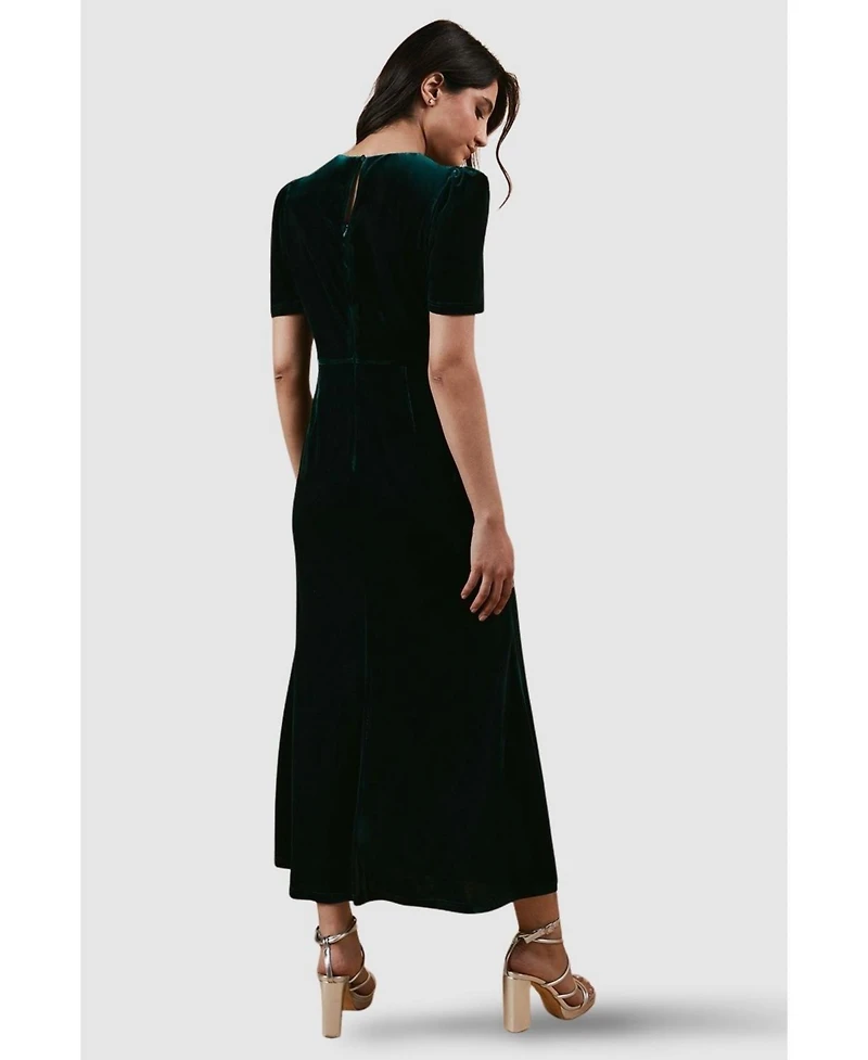 Oasis Women's Occasion Velvet Bow Midaxi Dress