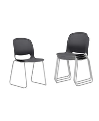 Streamdale Furniture Streamdale Modern Black Stacking Chairs Set of 4 with Ergonomic Design