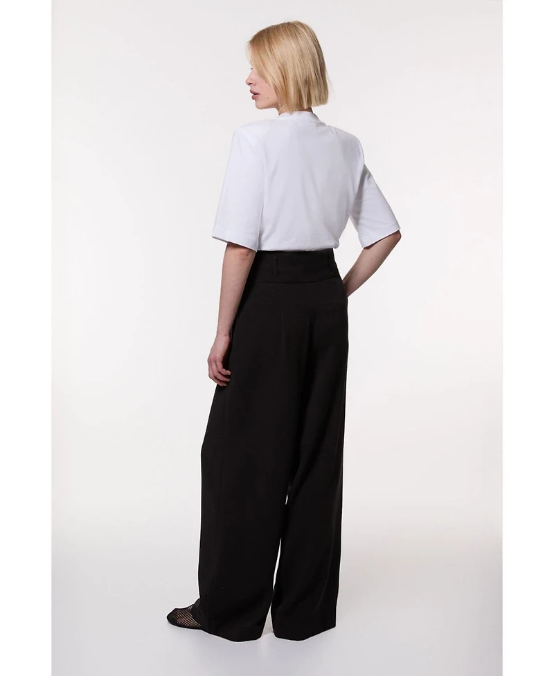 Karen Millen Women's Petite Tailored Wide Leg Trouser